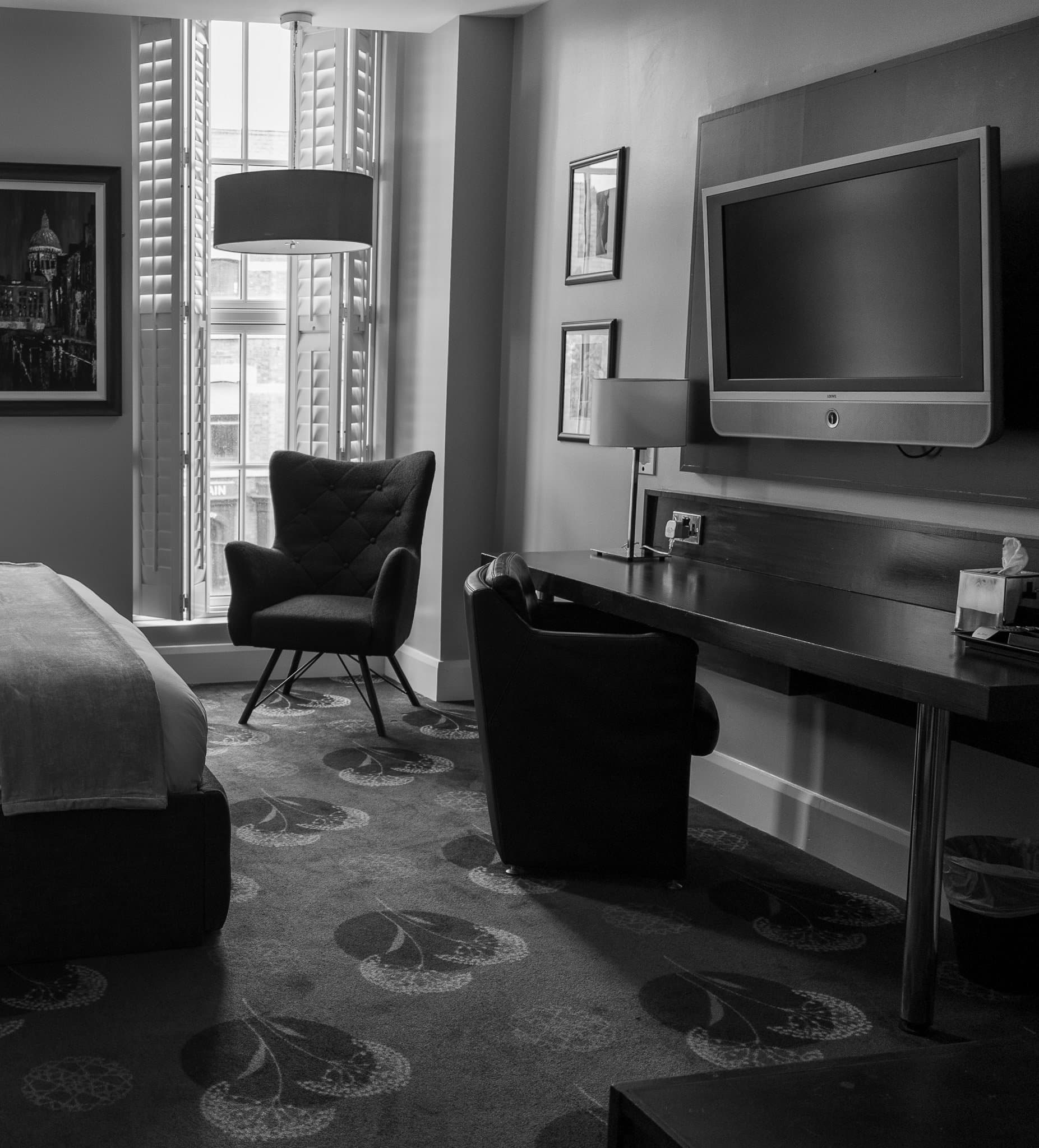 Queen's Hotel bedroom detail in Belfast